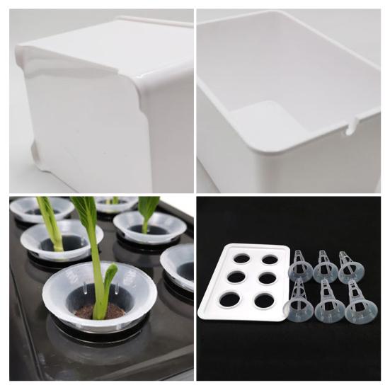 Hydroponic Grow Box 6-Hole Planting System Home Herb Planter Vegetable Cultivation Kit for Indoor Gardening