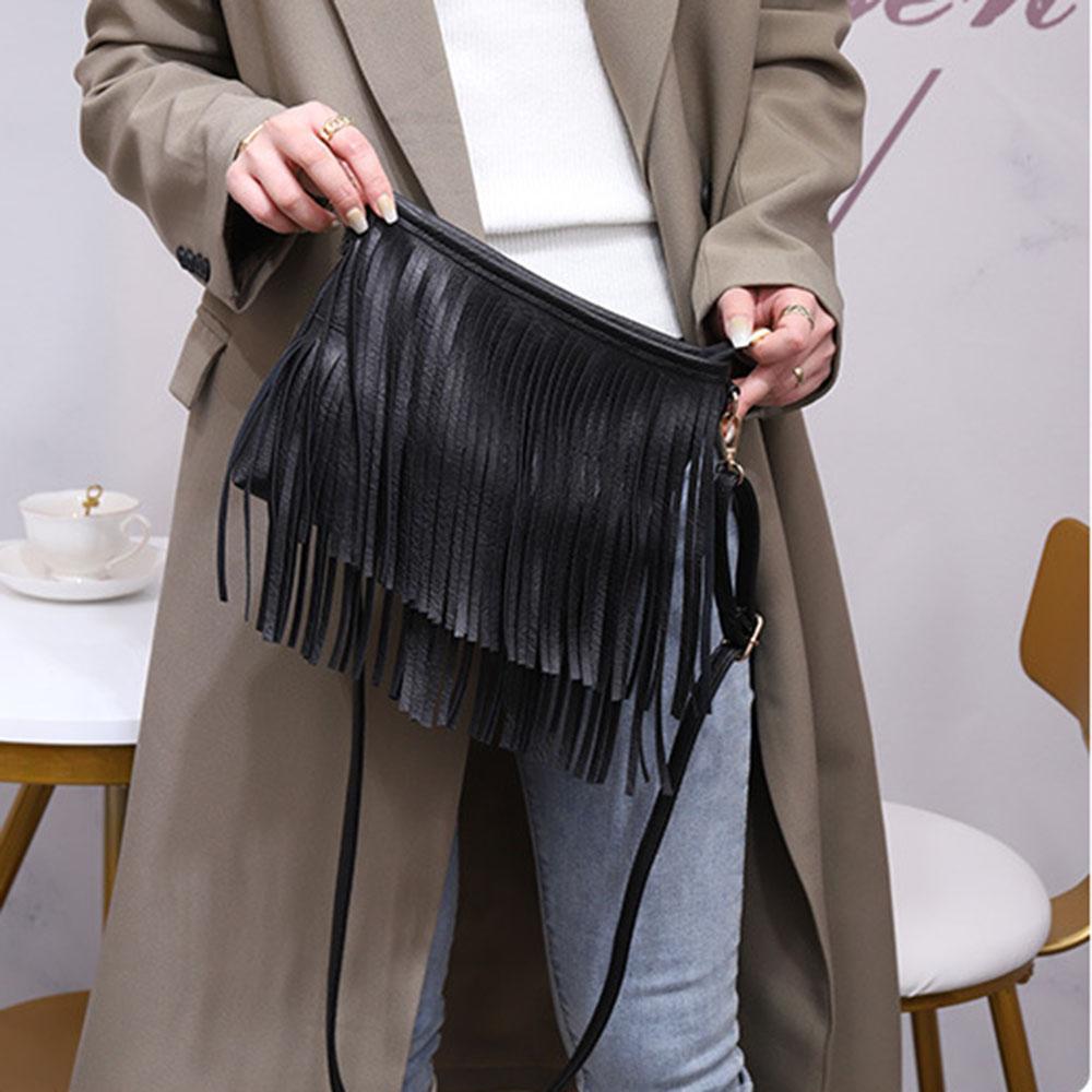 Querschnitt quadratische Mode Quaste One-Shoulder-Diagonal-Handtaschen Freizeittasche