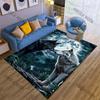 1PC Full Moon Forest Black Wolf White Wolf Carpet for Living Room Bedroom Sofa Home Decor Rus Non-slip Floor Mat Luxury Gift