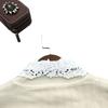 1Pc Black and White Embroidered Leaf-shaped Lace Round Collar Versatile Women's False Collar