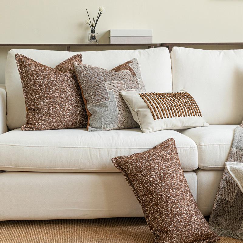 30x50/45x45cm Moderne Kissenhülle Leichter Luxus Weiches Leinen Braune Kissenhülle Kissenbezug Sofa Couch Büro Heimdekoration