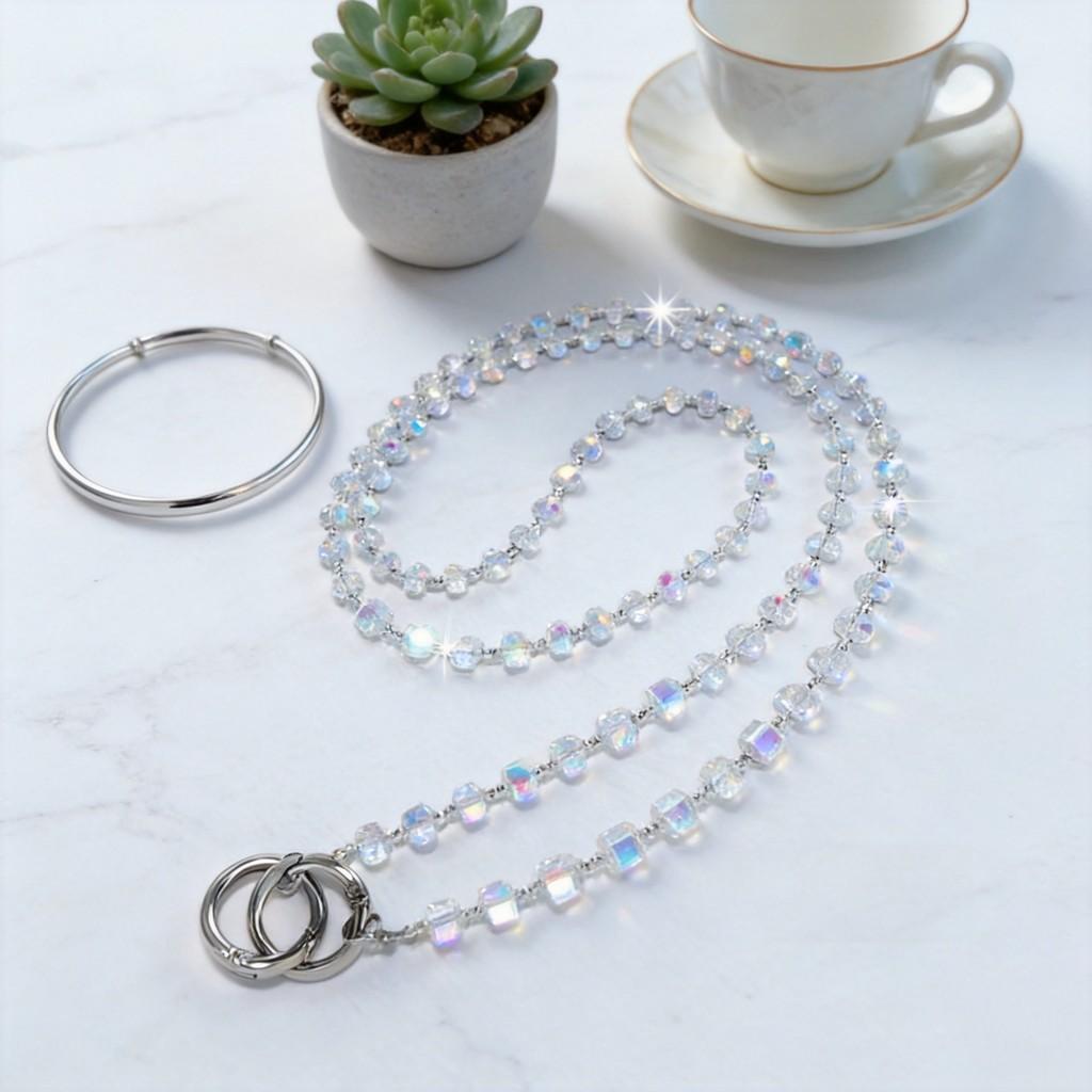 Phone Lanyard Pvc Beaded Crossbody Chain For Men And Women