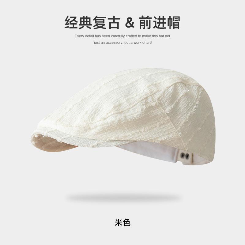 Anti-beret children spring and autumn cap corduroy forward hat men show their faces small painter newsboy hat