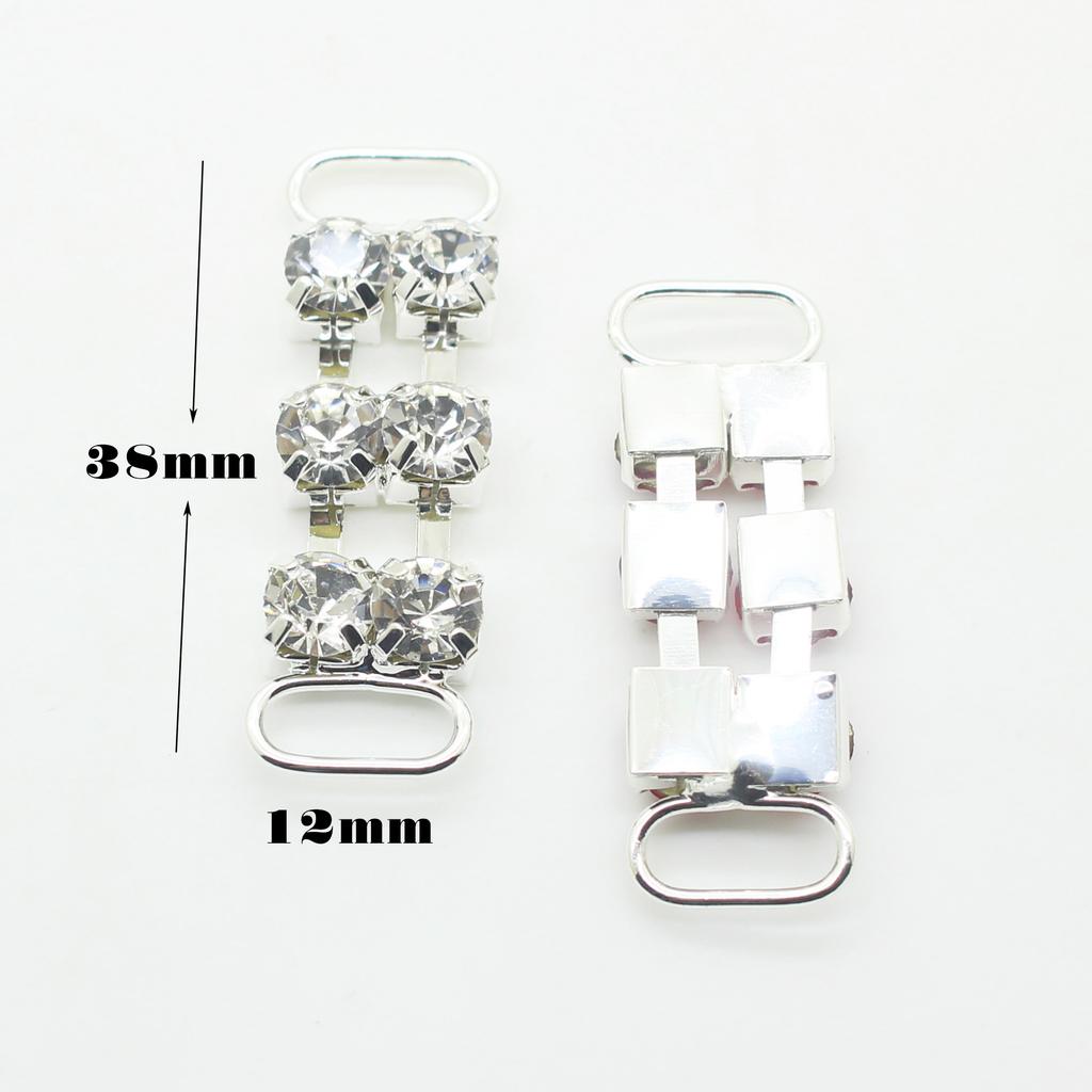 10Pc 38mm Crystal Rhinestone Bikini Connectors Buckles/Sewing Accessories Decoration Buckle/Clothing Beachwear Diamante Buckle