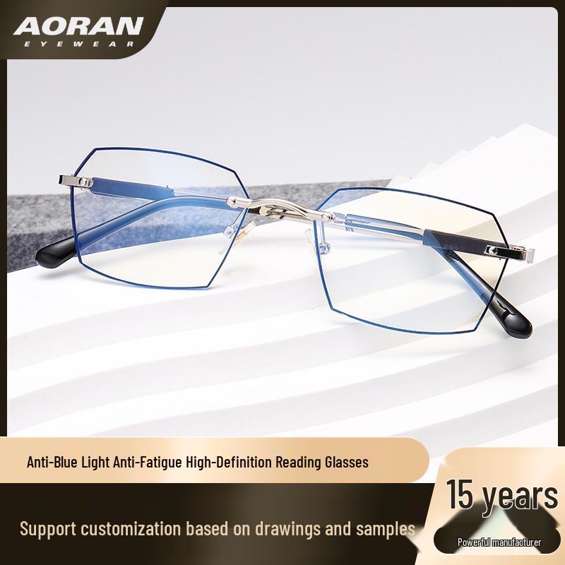 

New Diamond-Cut Frameless Prescription Reading Glasses with Anti-Blue Light & Anti-Fatigue for Men, Women, and Seniors