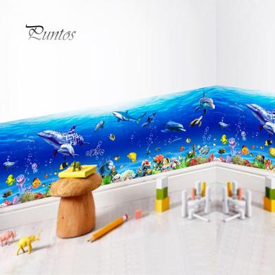 Home Decor Urob si sám odnímateľný Nálepka na stenu Moderný morský svet Nálepka do kúpeľne Art Home Decor