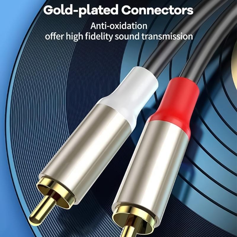 1-5m Long 2RCA Male to Male Stereo Cable 2RCA to 2RCA Connection Cord for Home Theater and Sound Systems