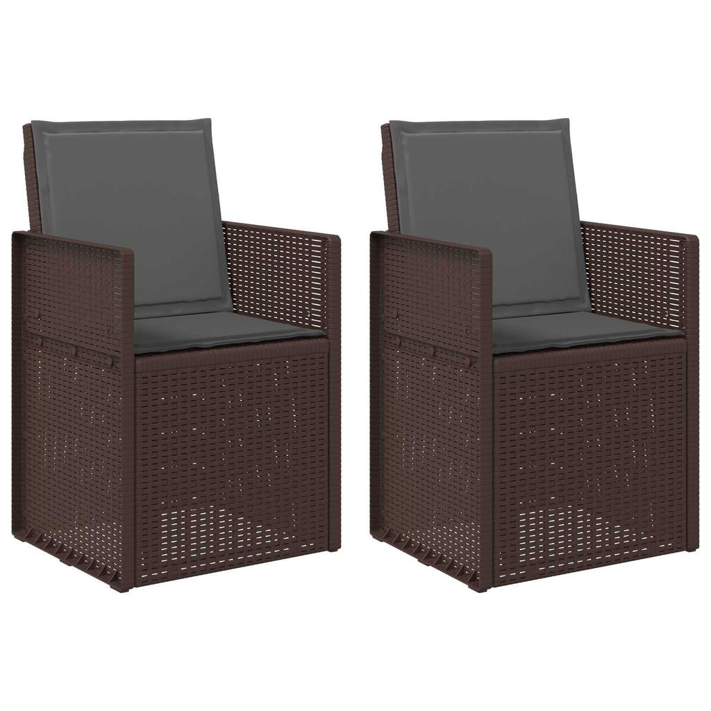 Garden Dining Chairs 2 pcs Brown and Anthracite PP