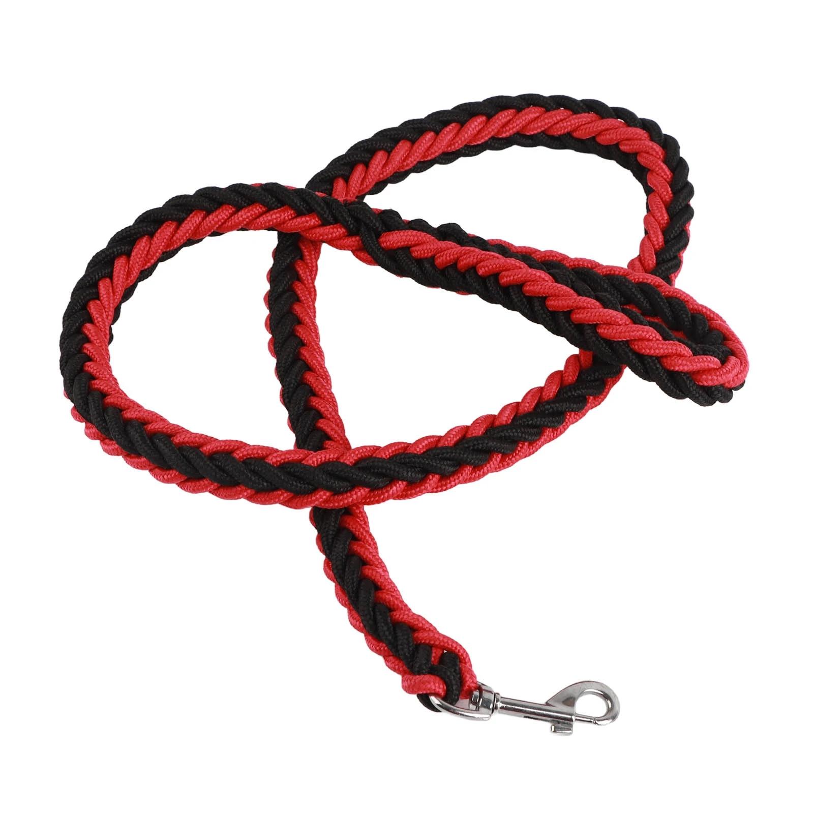 Dog Leash Heavy Duty Thickened Bite Resistant Nylon Pet Traction Leash For Medium Dog Walking Training 4.2ft красный черный