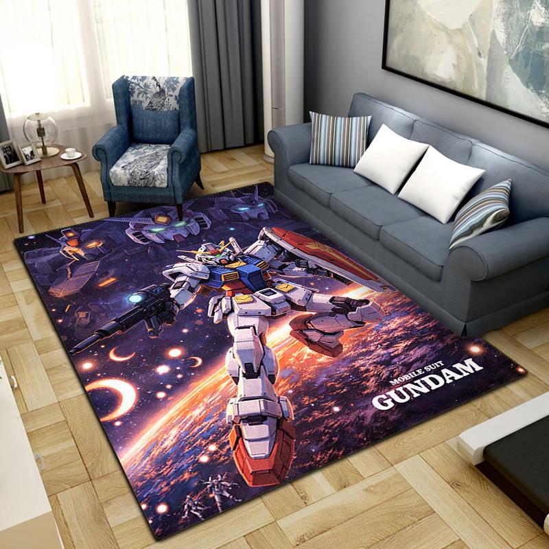 Mobile Suit Gundam Printed Anti-slip Carpet Fashionable Decorative Rug Mat for Bedroom Living Room LXR107