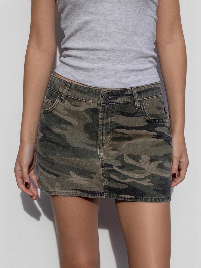 Slanke Casual Elastische Dames Denim Minirok - Gewassen Nieuwe Stijl 2026