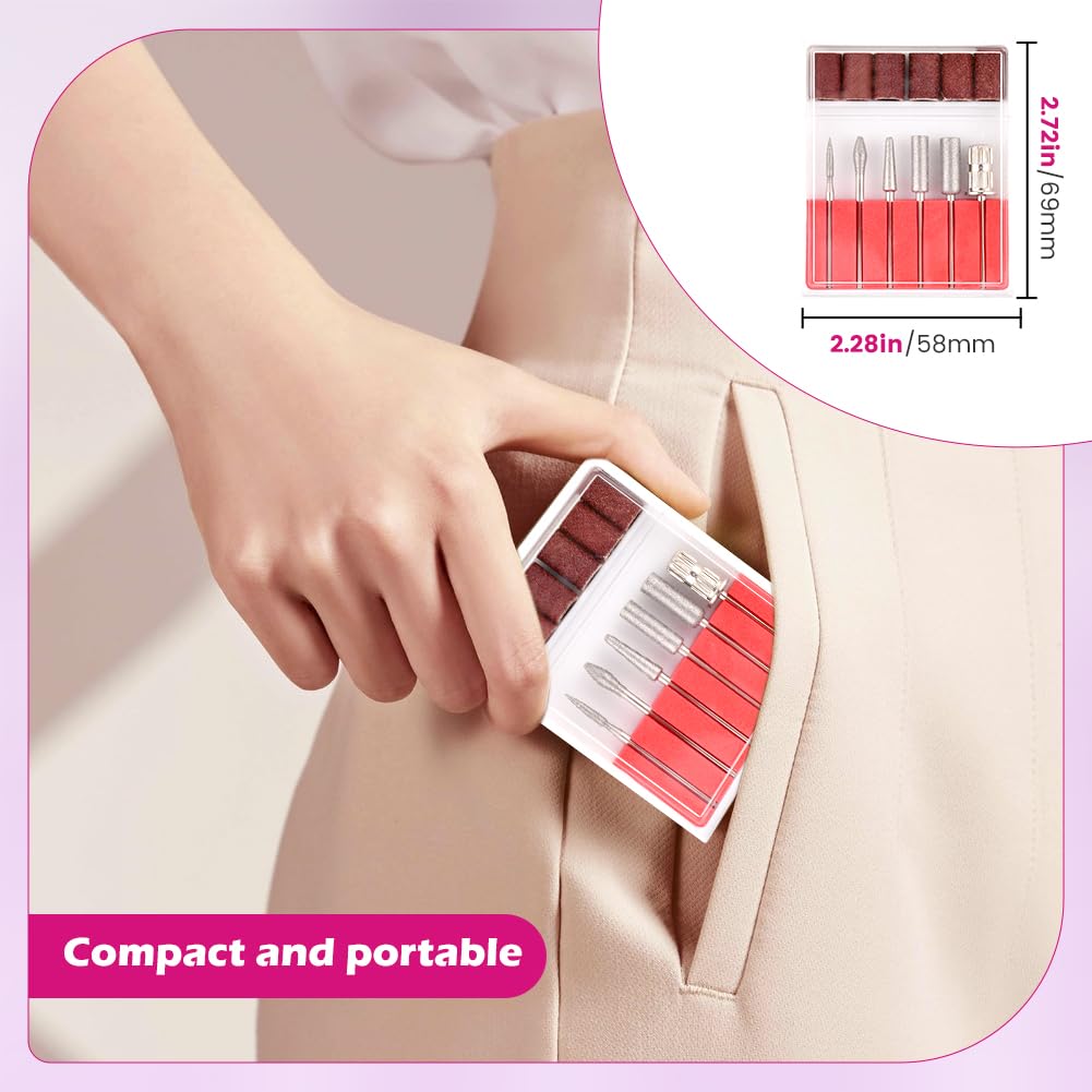 Nail Drill Bits Set of 2, Professional Nail Art Tools Set, Mini Sanding Bands for Manicure Salon, Drill Bits, Sanding Bands for Salons (COLOR:12 Pcs)