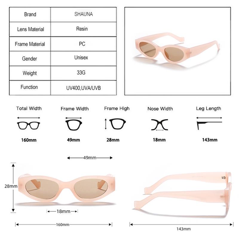 SHAUNA Fashion Small Cat Eye Sunglasses Women Fluorescent Green Leopard Eyewear Vintage Men Sun Glasses Shades UV400