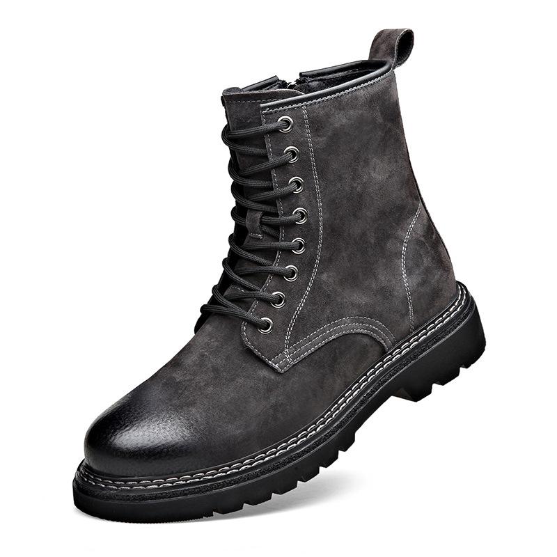 Fashion Men's Fashion Genuine Leather Boots Autumn Winter Shoes Outdoors Tooling Work Boot Vintage Handsome High Platform Desert Botas