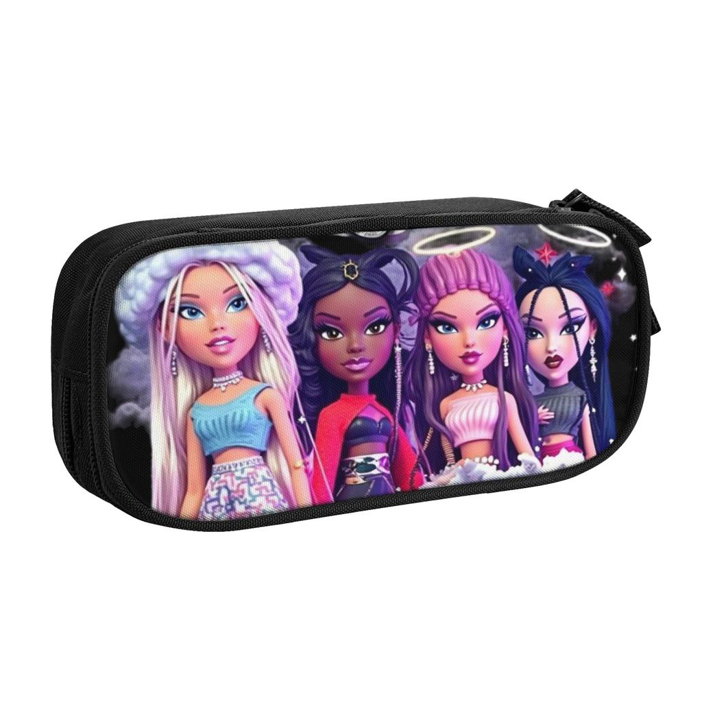Cute Bratzs Doll Love Me More Women Pencil Cases for Girls Boys Tv Movie Cartoon Large Storage Pen Box Bag School Supplies