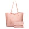 Women Tote Bag Solid Color Shoulder Bag Magnetic Closure Faux Leather Handbag with Separate Small Clutch for Work Travel Party