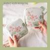 Light Luxury Oil Painting Lotus Sanitary Pad & Makeup Storage Bag