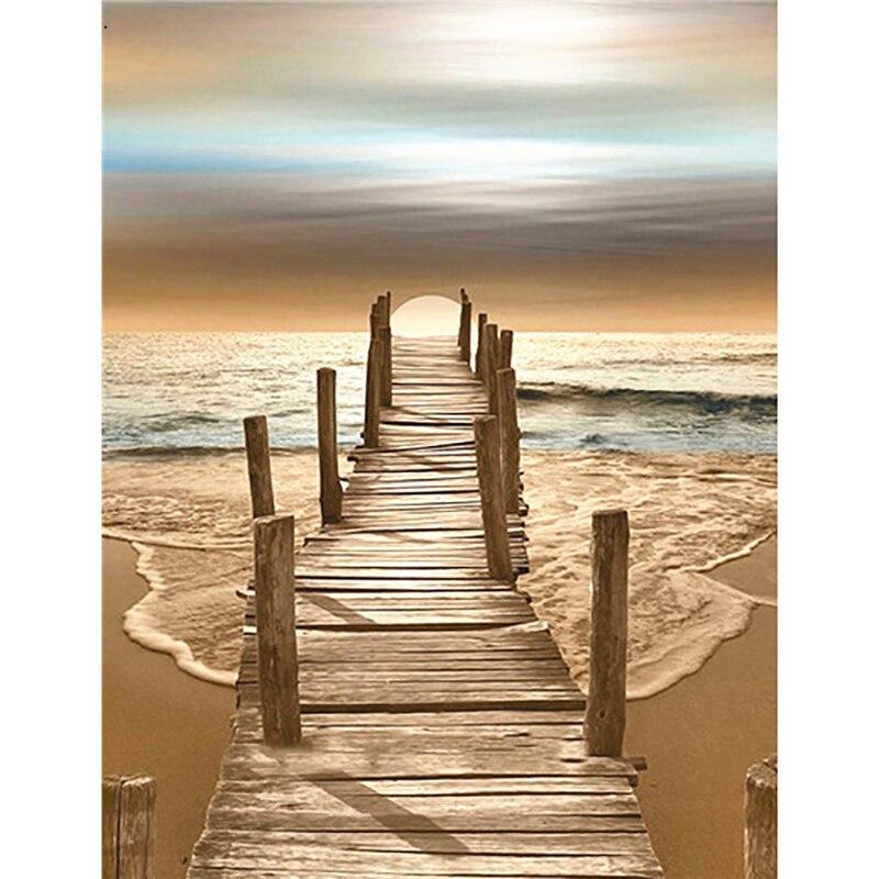 DIY Peisaj 5D pictură cu diamant complet rotund burghiu scenic diamant artă broderie punct de cruce apus de soare decorare acasă