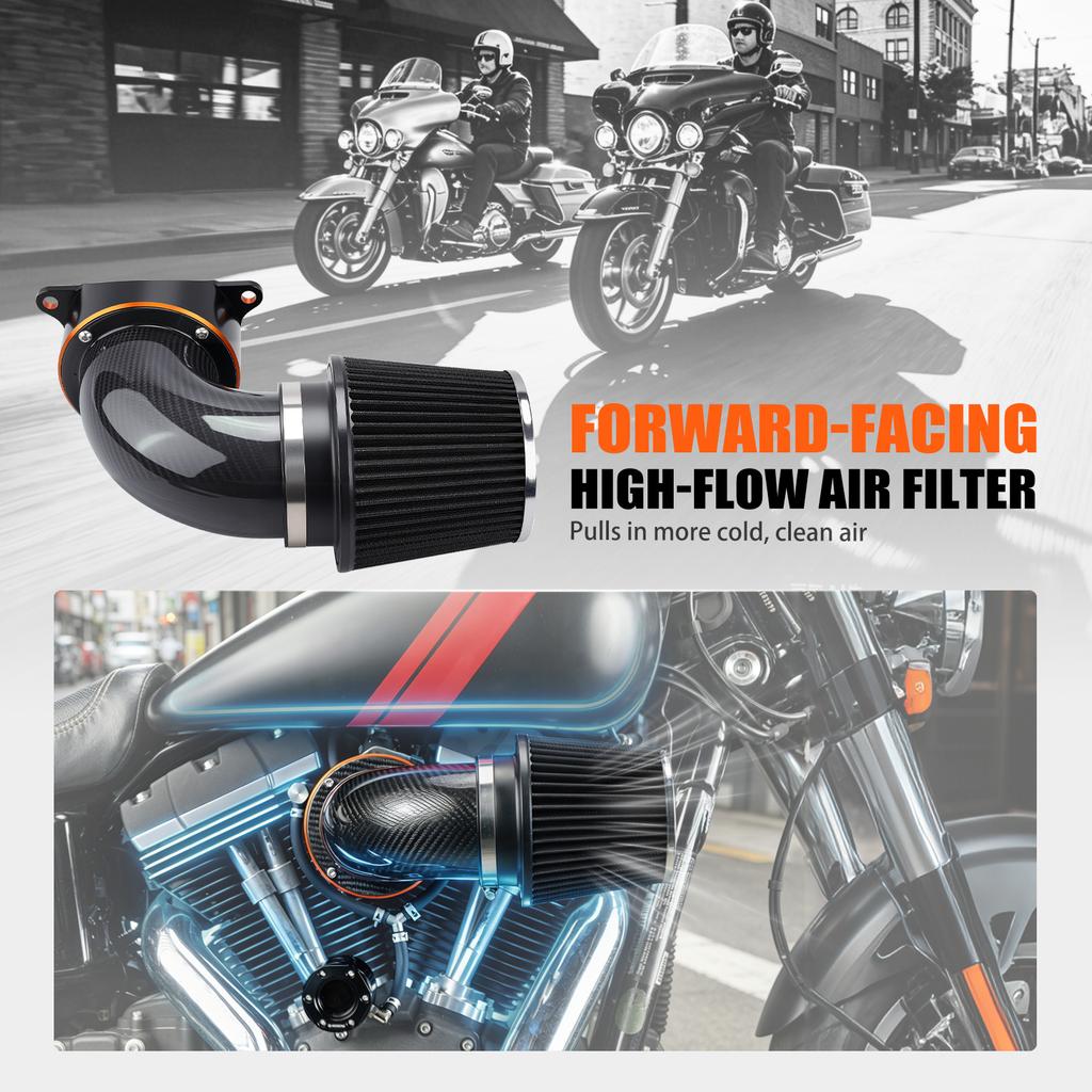NICECNC Forward-Facing Air Cleaner Kit For Harley Road King FLHR Road Glide FLTRX /Special 15-16 Softail Dyna Fat Bob Low Rider