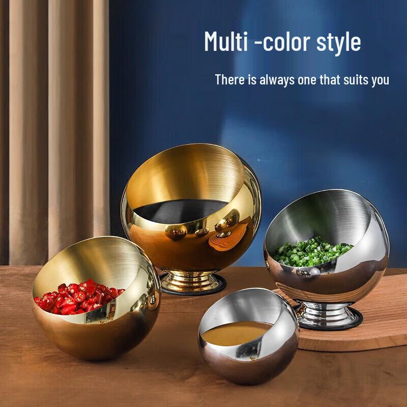 Stainless Steel Slanted Serving Bowl with Lid and Base
