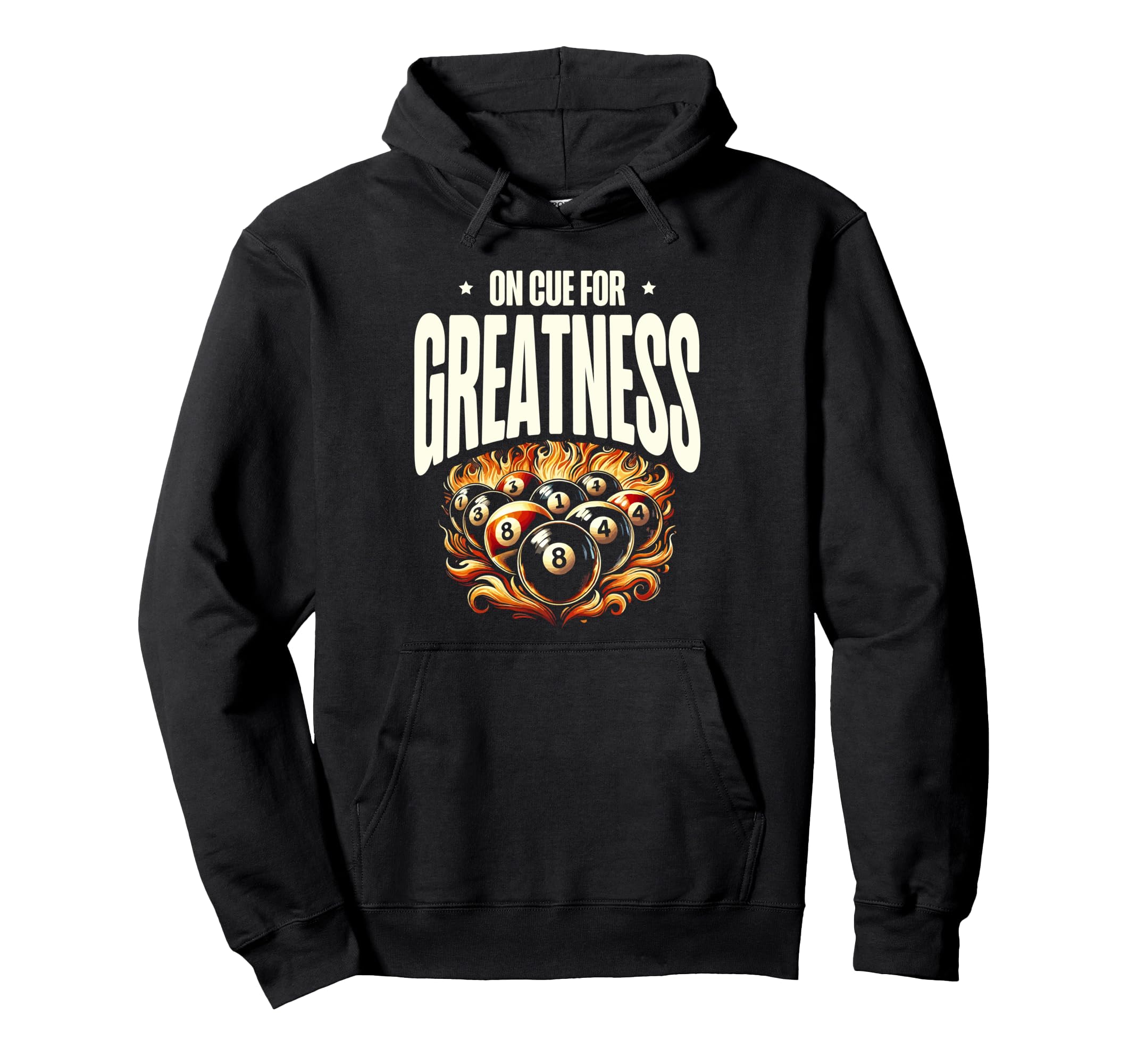 

On Cue For Greatness Billiard Cue Pool Snooker Hoodie чорний
