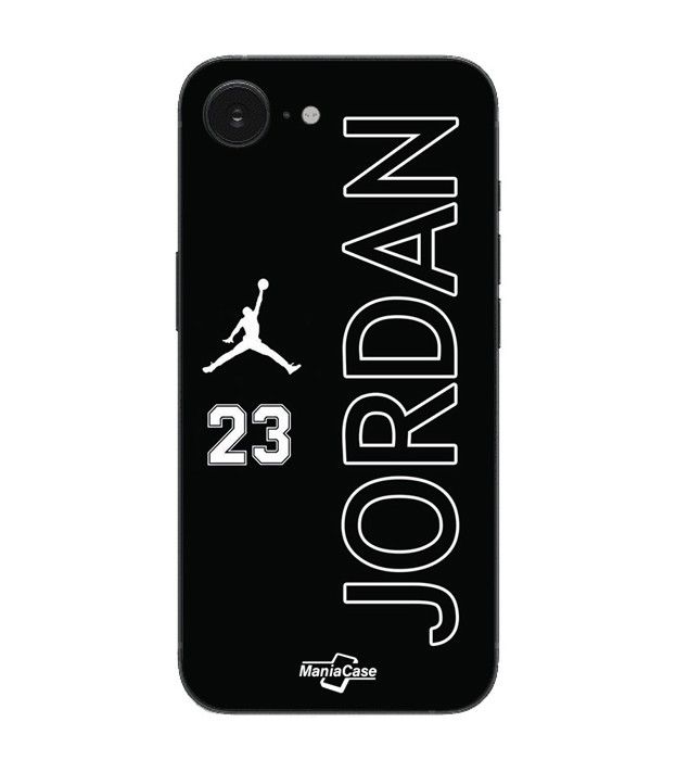 Maniacase Hülle Für iPhone 16E jordan 23 Logo schwarz