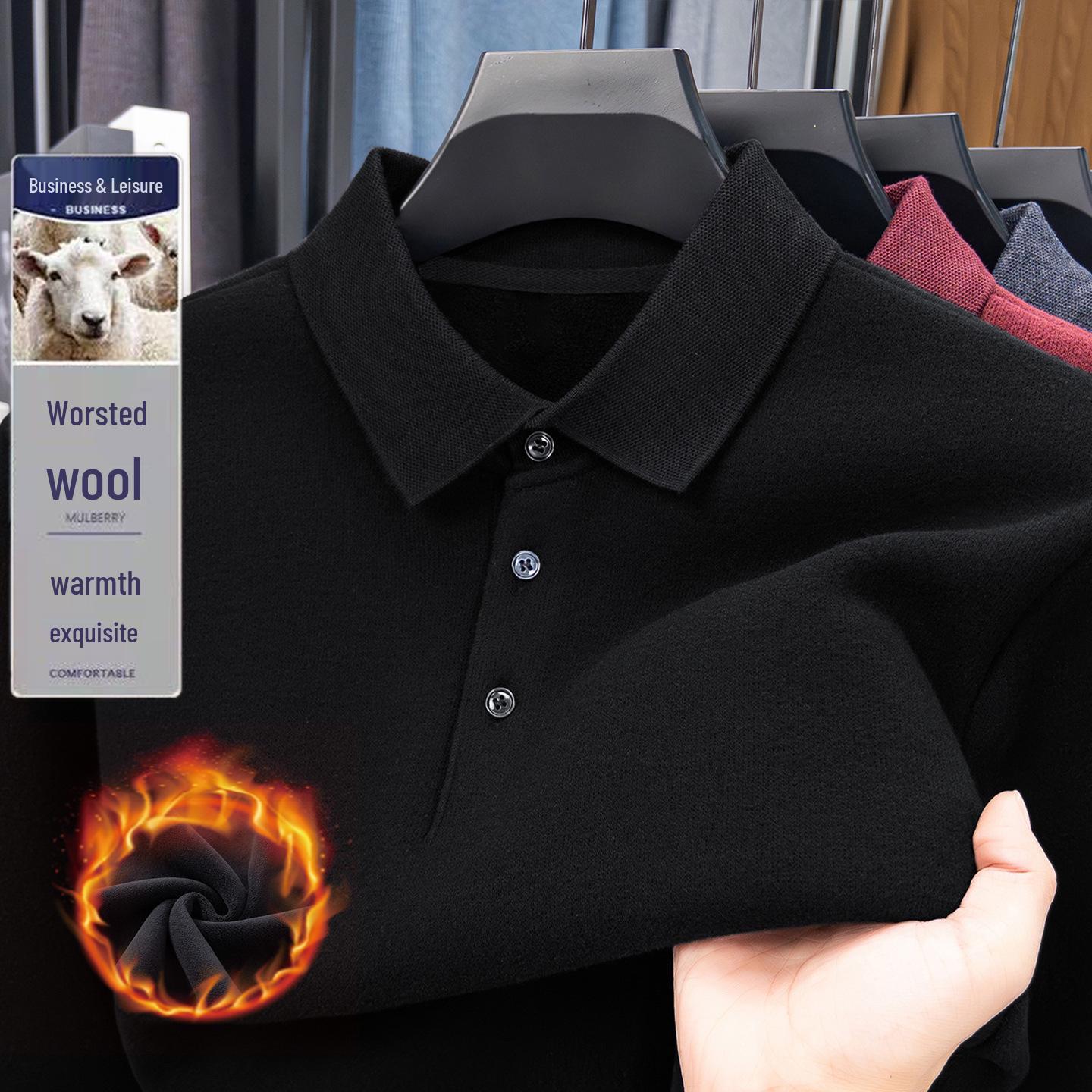 

Men s High-Quality Thick Wool Lapel Sweater – Warm Business Casual Knitwear XXL