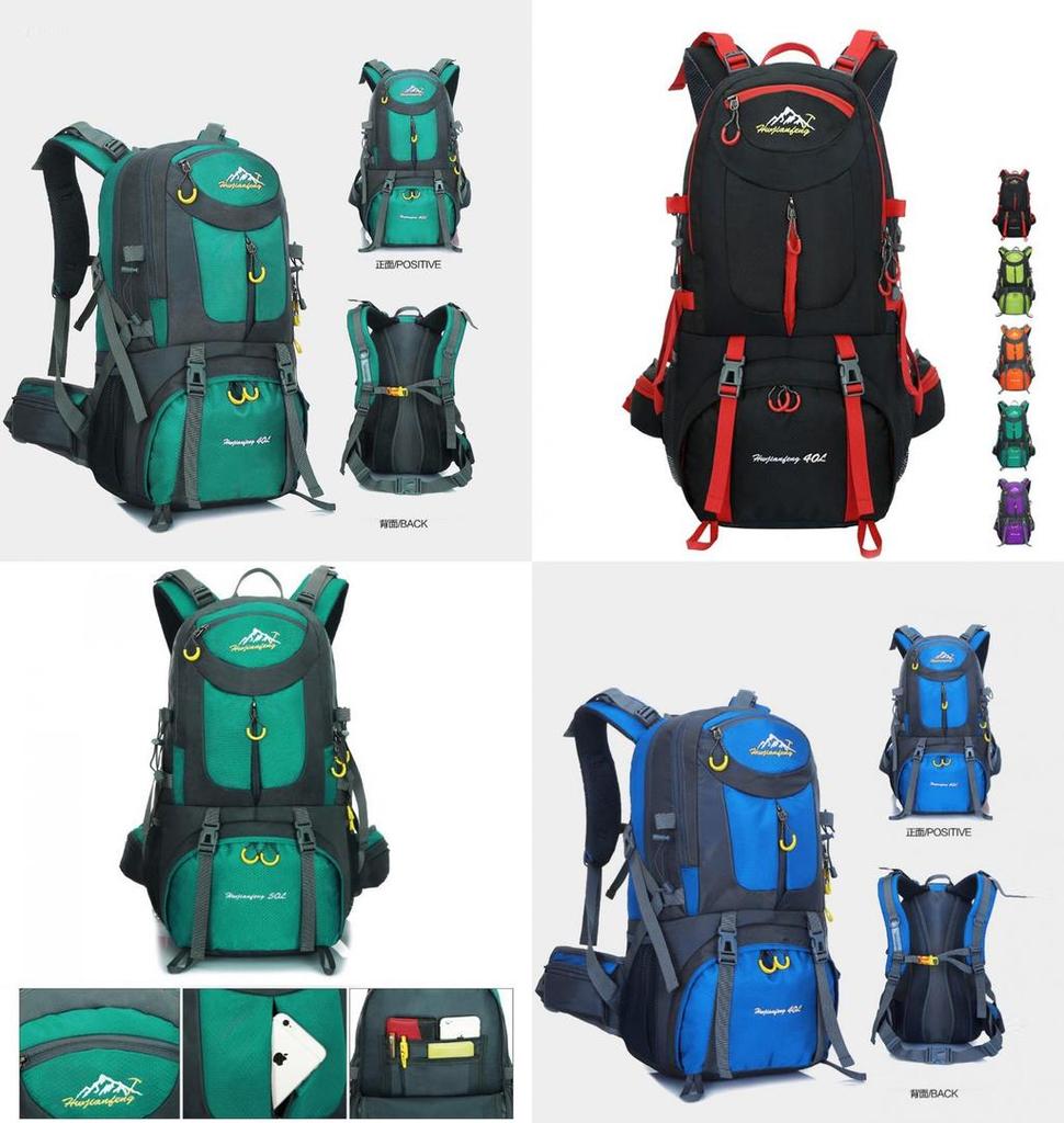 Hexagonal Nylon Backpack For Camping Climbing And Trekking 40l/50l/60l