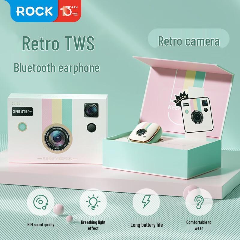 

ROCK Retro Camera TWS Semi-in-Ear Wireless Earphones