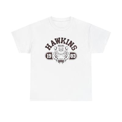 Hawkins Indiana Retro TV Graphic T Shirt Unisex Heavy Cotton Tee