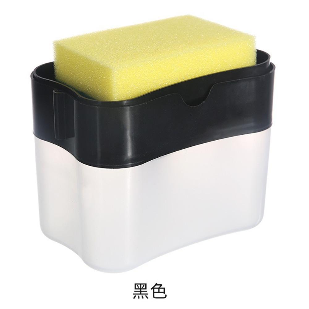 Press Soap Dispenser Box Scrubbing Liquid Container Kitchen Bathroom Automatic Detergent Foam Delivery Box with Sponge Holder