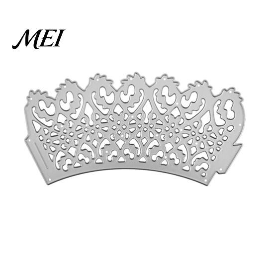 Card Cutting Dies Crown Die Cut, Retro Metal Dies, Hollow-out Sophisticated Craft Cut Stencil for DIY Paper Crafts Scrapbooking Making Embossing серебряный