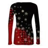 Maglietta Intima da Donna Invernale Slim-Fit alla Moda con Stampa Natalizia Scollo a V Pullover Top a Maniche Lunghe