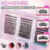 Diy False Eyelashes Single Tuft Eyelash Book 571 Tufts Mixed Model With Eyelash Glue Tool Set