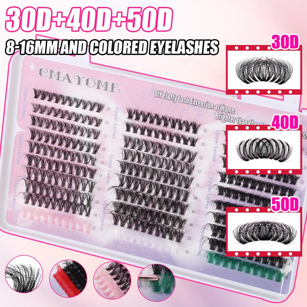 Diy False Eyelashes Single Tuft Eyelash Book 571 Tufts Mixed Model With Eyelash Glue Tool Set