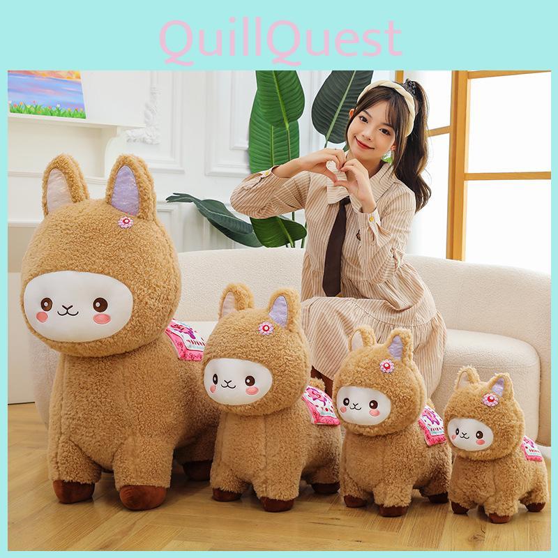 Adorable Alpaca Plump Plush Toy Companion Floral Pattern Kid Doll Gift Birthday