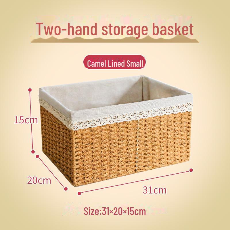 Cesta tejida de almacenamiento para escritorio para refrigerios, juguetes y artículos diversos