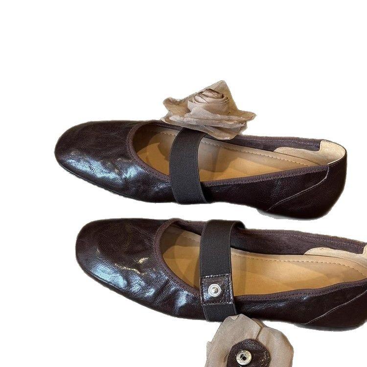 Französische flache Schuhe mit flachem Boden, flachem Ausschnitt, einzelne Schuhe für Damen, neue Abendschuhe für Frühling und Herbst, vielseitige Mary Janes
