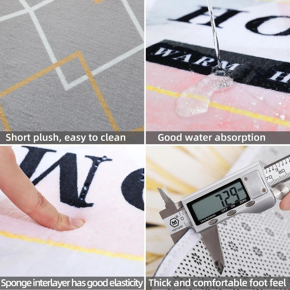 Crystal Velvet Door Mat, Non-slip Bathroom Mat, Absorbent Machine Washable Balcony Mat; Bedroom Carpet