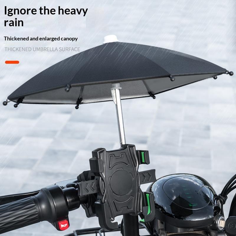 Motorcycle Phone Holder Umbrella Thickened Waterproof Uv Protection For Outdoor Riding Ebikes Scooters