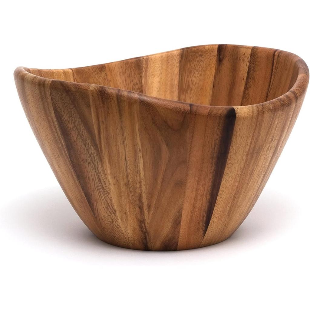 2026 New Large Wood Salad Bowl for Home Use with Salad Dressing.