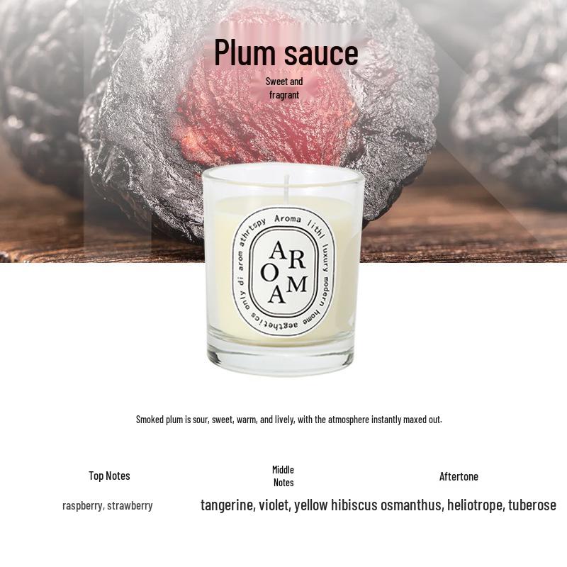 Transparent European Style Soy Wax Candle with Plant Essential Oils - Smokeless Home Aroma Gift