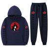 Mens Naruto Inspired Fleece-Lined Hooded Sweatshirt Jogger Set Casual Sportswear Winter