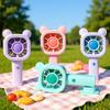 Mini Handheld Cartoon Bear Crown USB Rechargeable Fan - Three-Speed Portable Pocket Fan for Summer Outdoor Use