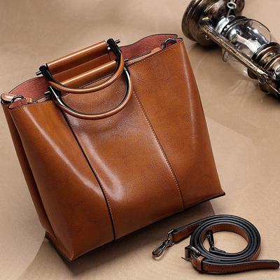 Jarní dámská taška Pravá kožená kabelka Crossbody taška Dámská taška přes rameno Vědro taška