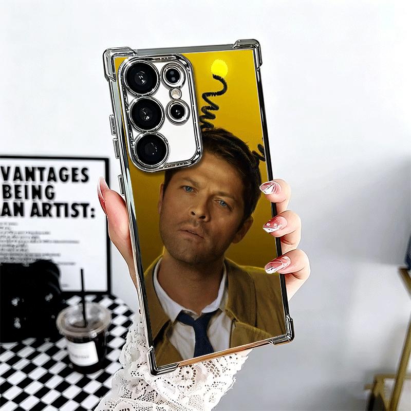 Angel Castiel Supernatural Plating Phone Case For Samsung Galaxy S24 S25 FE S26 Edge S23 Ultra S22 S21 Plus S20 Anti-Fall Airaba