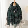 Vintage British Atmosphere Plaid Long Autumn And Winter Warm Scarf Women'S Shawl Versatile Commuter Fringed Imitation Cashmere Scarf
