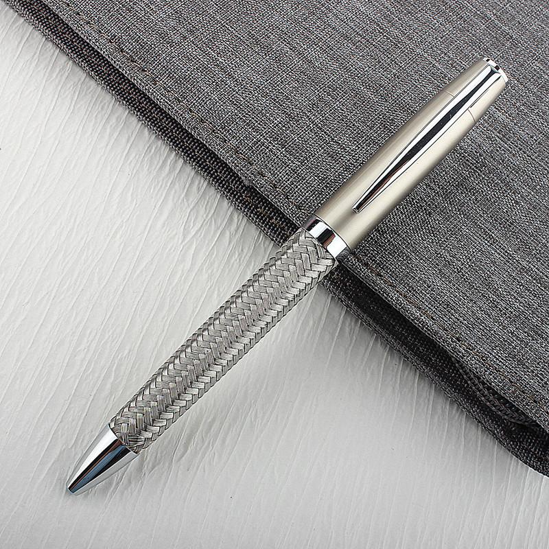 New Luxury Metal Ballpoint Pen Steel Wire Weaving Pen Ballpoint Pen Lettering School&Office Supplies