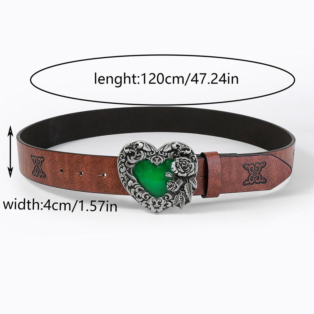 PU Waist Belt with Embossed Gemstones Buckle Adjustable Length Waist Belt Woman Girls Jeans Skirt Coat Decors Waistband