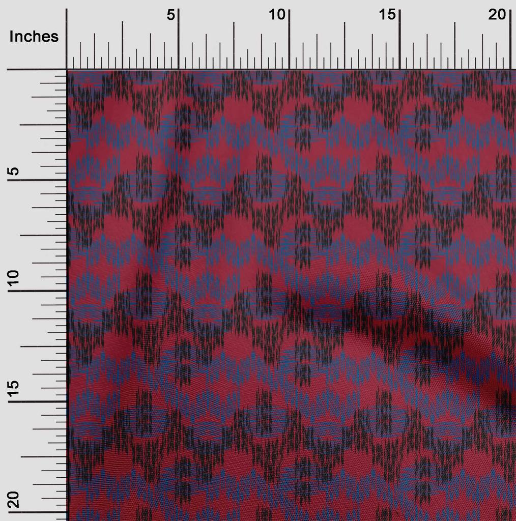oneOone Cotton Flex Fabric Chevron Ikat Print Fabric BTY 40 Inch Wide